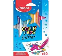 Maped Color'Peps Glitter Felt Tip Pens - Excellent Coverage - Pack of 10 GLITTER