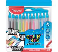Maped - Pennarelli Long Life Innovation - 12 pennarelli colorati ultra lavabili e a lunga durata - Punta media bloccata