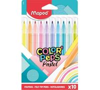 Maped Pennarelli pastello con punta in feltro, 10 pezzi, multicolore