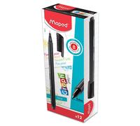 Maped - Pennarelli triangolari Graph'Peps a punta fine da 0,4 mm - Protezione della punta in metallo - Colori vivaci per l'arte - Custodia riutil