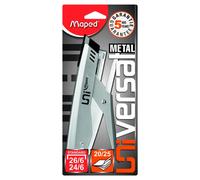Maped - Pinza per pinzatrice in metallo universale - Compatibile con graffette n. 24/6 e 26/6 - Capacità da 20 a 25 fogli - Con 400 punti 26/6 incluse - Grigio