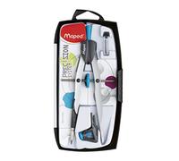 MAPED Precision System - Set di bussole con 3 pezzi, composto da: 1 bussola balaustra, 1 anello universale e 1 custodia miniera, colore: blu