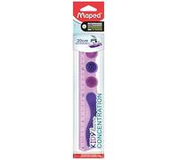 Maped - Righello 20 cm Kidy Learn Concentration Violette - Materiale PET Infrangibile - Aree touch rimovibili - Sistema Grip - Graduazione contrastata