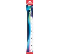 Maped Righello antiurto “Nightfall” da 30 cm, colore blu - Righello resistente per scuola