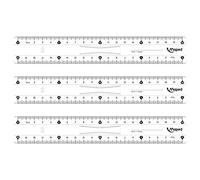 Maped - Set di 3 regole piatta doppio decimetro Essentials plastica 20 cm a maniglia