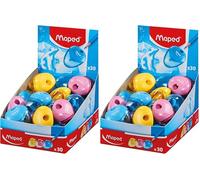 Maped Temperamatite 1 Foro I-Gloo, Temperamatite Portatile, Plastica, Turchese (Confezione da 2)