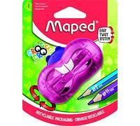 Maped - Temperamatite CROC CROC TWIST Bieber - 2 dimensioni penne - con scatola di raccolta - colori casuali