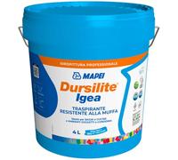 MAPEI Dursilite Igea, Idropittura Traspirante Antimuffa per Interni, Bianco, Resistente all'Umidità, Opaca, Lavabile, per Bagni e Cucine (4 Litri)
