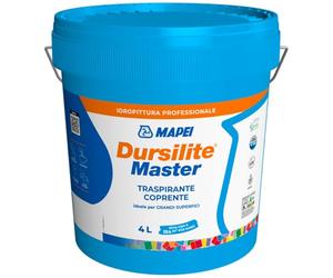 MAPEI Dursilite Master Idropittura Murale, Bianco, Traspirante e Coprente, per Interni, Finitura Extra Opaca, Classe 2 EN 13300