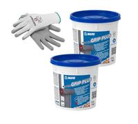 MAPEI Eco Prim Grip Plus Kit Primer Universale, 2 x 1 kg, con Guanti Protettivi in Nitrile, Resine Sintetiche, Certificato EC1 Plus, per Piastrelle e Superfici Difficili