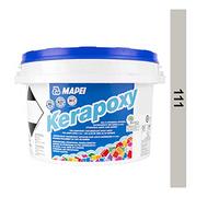 MAPEI Kerapoxy Epoxy Grout 2 kg - Adesivo e malta per fughe in resina epossidica bicomponente, resistente agli acidi, per pareti e pavimenti (grigio argento n. 111 2 kg)