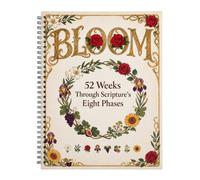 MapeloreCrafted Guida allo studio biblico per donne, Bibbia di 52 settimane | Botanical Bloom copertina con accenti UV. Tutti i 66 libri, fogli a spirale, carta spessa, stampa grande e riflessione.