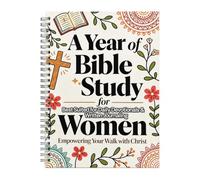MapeloreCrafted Guida allo studio biblico per donne, Bibbia di 52 settimane | Copertina Boho con pagine floreali ad acquerello. Tutti i 66 libri, fogli a spirale, carta spessa, stampa grande e