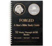 MapeloreCrafted Guida allo studio biblico per uomini, Bibbia di 52 | Copertina forgiata nera con accenti UV. Tutti i 66 libri, fogli a spirale, carta spessa, stampa grande e riflessione.