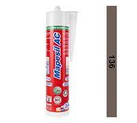 MAPEI Sigillante in silicone Mapesil AC – acetico, antimuffa, resistente, non si deforma – 310 ml