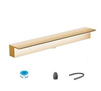 MAPFei 1 pz. Sfioratore a Cascata in Acciaio Inossidabile Personalizzabile da 20-200 cm con Tubo Morbido e connettore in PVC for Piscine e Giardini(Golden,170cm)