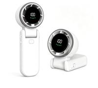 MAPHRWZ 2026 New Portable Foldable Handheld Fan, 100-Speed 4000mAh USB Rechargeable Mini Cooling Fan with Lanyard for Travel Office Outdoor(White)
