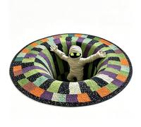 MAPHRWZ 3D Optical Illusion Halloween Rug, Non-Slip Spooky Swirl Floor Mat