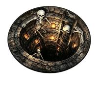 MAPHRWZ 3D Optical Illusion Halloween Rug, Non-Slip Spooky Swirl Floor Mat