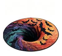MAPHRWZ 3D Optical Illusion Halloween Rug, Non-Slip Spooky Swirl Floor Mat
