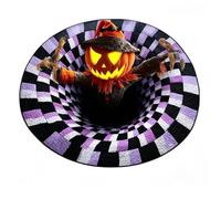 MAPHRWZ 3D Optical Illusion Halloween Rug, Non-Slip Spooky Swirl Floor Mat | Quilted Printed Vortex Depth Pattern Area Rug, for living room, bedroom, entryway, or Halloween party.(I-31.50in)