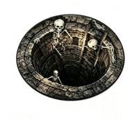 MAPHRWZ 3D Optical Illusion Halloween Rug, Non-Slip Spooky Swirl Floor Mat | Quilted Printed Vortex Depth Pattern Area Rug, for living room, bedroom, entryway, or Halloween party.(F-62.99in)