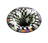 MAPHRWZ 3D Optical Illusion Halloween Rug, Non-Slip Spooky Swirl Floor Mat | Quilted Printed Vortex Depth Pattern Area Rug, for living room, bedroom, entryway, or Halloween party.(A-39.37in)