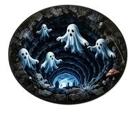 MAPHRWZ 3D Optical Illusion Halloween Rug, Non-Slip Spooky Swirl Floor Mat | Quilted Printed Vortex Depth Pattern Area Rug, for living room, bedroom, entryway, or Halloween party.(J-23.62in)