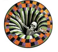 MAPHRWZ 3D Optical Illusion Halloween Rug, Non-Slip Spooky Swirl Floor Mat | Quilted Printed Vortex Depth Pattern Area Rug, for living room, bedroom, entryway, or Halloween party.(C-62.99in)