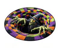 MAPHRWZ 3D Optical Illusion Halloween Rug, Non-Slip Spooky Swirl Floor Mat | Quilted Printed Vortex Depth Pattern Area Rug, for living room, bedroom, entryway, or Halloween party.(M-47.24in)
