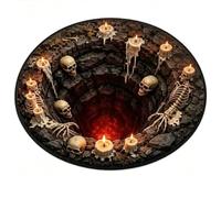 MAPHRWZ 3D Optical Illusion Halloween Rug, Non-Slip Spooky Swirl Floor Mat | Quilted Printed Vortex Depth Pattern Area Rug, for living room, bedroom, entryway, or Halloween party.(P-39.37in)