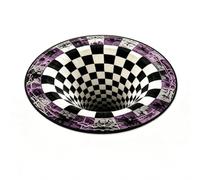MAPHRWZ 3D Optical Illusion Halloween Rug, Non-Slip Spooky Swirl Floor Mat | Quilted Printed Vortex Depth Pattern Area Rug, for living room, bedroom, entryway, or Halloween party.(E-62.99in)
