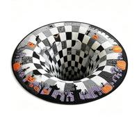 MAPHRWZ 3D Optical Illusion Halloween Rug, Non-Slip Spooky Swirl Floor Mat | Quilted Printed Vortex Depth Pattern Area Rug, for living room, bedroom, entryway, or Halloween party.(O-62.99in)