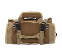 MAPHRWZ Borsa per Attrezzi in Tessuto Oxford per Meccanici, Doppio Strato Resistente agli Strappi, Tre Tasche Staccabili, Organizer Multifunzione con Tracolla, Custodia Portatile (Cachi)