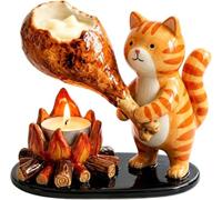 MAPHRWZ Cute Campfire Animal Tea Light Holders, Resin Tabletop Candle Holder Decorations, Candle Holders, Home Table Decor And Holiday Gifts
