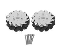 MAPHRWZ Ruota omnidirezionale, per robot, 12 rulli in gomma, cuscinetti volventi, traiettorie di movimento multiple, stabile a basso rumore (Sinistra)