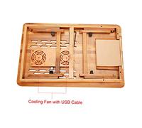 MAPHRWZ Scrivania per laptop in bambù, pieghevole, altezza regolabile, con cassetto portaoggetti, piano inclinabile ergonomico multifunzionale, per uso in ufficio domestico (Senza ventola di