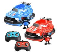 Mapille 2 pezzi Autoscontro Telecomandato, 360° Drift Stunt Bambini Giocattolo Auto, Macchina Telecomandata per Bambini, 2,4 GHz Autoscontri Telecomandati, RC Bumper Car con Bambola Rimbalzante