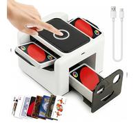 Mapille Mescolatore Carte da Gioco,Mischia Carte Automatico per 1-2 Mazzi,Card shuffler,modalità Auto e Manuale,Mixer Automatico,per Carte di Diverse Dimensioni (M5L-W)