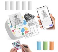 Mapille Mini Stampante Termica con Connessione Wireless, Stampante Fotografica Portatile per Smartphone, Etichette Adesive Senza Inchiostro, per Foto, Note e DIY, 9 Rotoli Inclusi