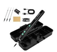 Mapille Saldatore a Stagno Portatile Senza Fili, Set di Saldatore a Batteria Ricaricabile USB-C con LCD, 3 Punte, Temperatura Regolabile 180℃-450℃, per riparazioni, Saldatura, Progetti fai da te