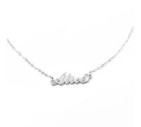 MAPIMANIA - Collana con nome Alice personalizzata in acciaio inossidabile, idea regalo donna compleanno, laurea, catenina argento ragazza