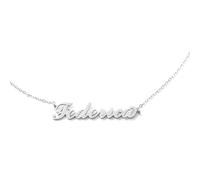 MAPIMANIA - Collana con nome Federica personalizzata in acciaio inossidabile, idea regalo donna compleanno, laurea, catenina argento ragazza