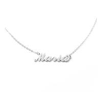 MAPIMANIA - Collana con nome Maria personalizzata in acciaio inossidabile, idea regalo donna compleanno, laurea, catenina argento ragazza