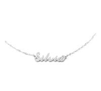MAPIMANIA - Collana con nome Silvia personalizzata in acciaio inossidabile, idea regalo donna compleanno, laurea, catenina argento ragazza