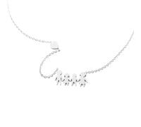 MAPIMANIA - Collana donna girocollo con ciondolo famiglia in acciaio inossidabile, idea regalo personalizzata
