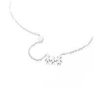 MAPIMANIA - Collana donna girocollo con ciondolo famiglia in acciaio inossidabile, idea regalo personalizzata