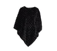 MAPIMANIA - Poncho Donna Invernale color nero con trama a righe, Mantella Elegante per cerimonia, Scialle Coprispalle, Stola per l'inverno in pelliccia sintetica