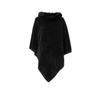 MAPIMANIA - Poncho Donna Invernale color nero, Mantella Elegante per cerimonia, Scialle Coprispalle, Stola per l'inverno in pelliccia sintetica