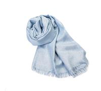 MAPIMANIA - Stola Elegante Donna Azzurra-Argento per Cerimonia e Matrimonio - Scialle Estivo in Seta 195x90 cm, Coprispalle per Abito da Sera